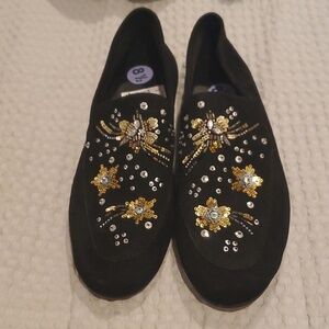 REBECCA MINKOFF Women's Black Stargazer Raine Embroid Loafers 8.5 NWT (#5)